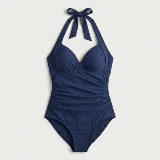 J.Crew Ruched Halter One Piece