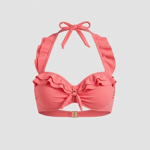 Shein Ruffle Halter Bikini Top
